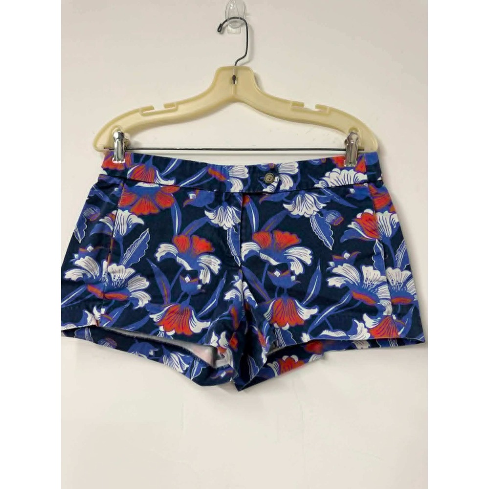 J.Crew Womens 4 Floral Chino Shorts Blue Red White Summer Tropical 3in Inseam